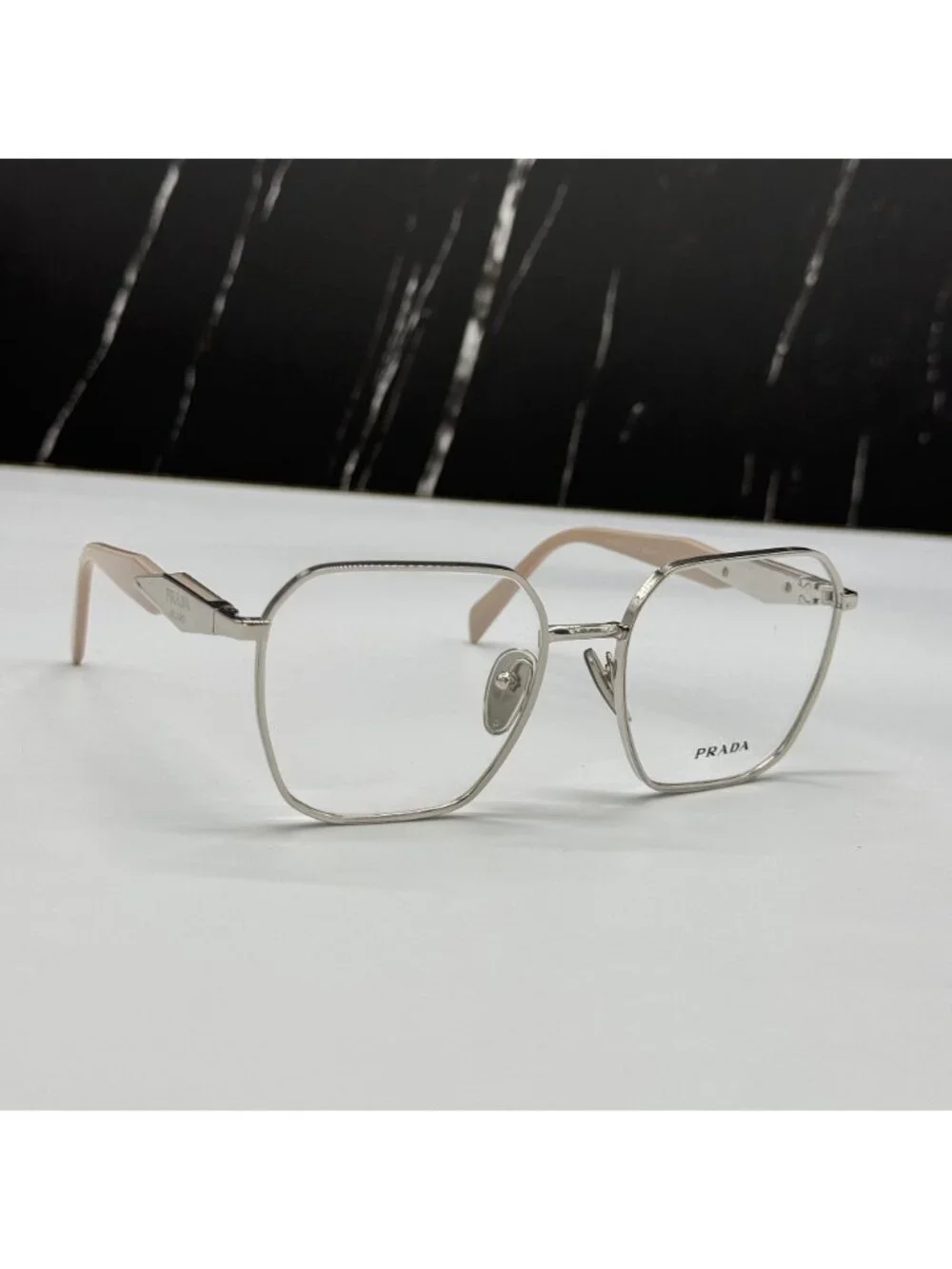 NWT Prada PR56ZV 1BC1O1 Silver Beige Women Eyeglasses PR 56ZV